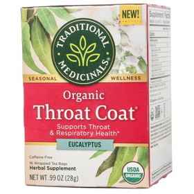 Traditional Medicinals Throat Coat, Eucalyptus, Tea, Organic