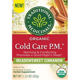 Traditional Medicinals Cold Care P.M. Tea, Meadowsweet Cinnamon, Organic