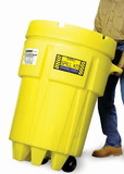 BASCO 95 Gallon Plastic Salvage Overpack Drum, Wheeled