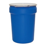 BASCO Eagle® 30 Gallon Plastic Drum, Open Head, UN Rated, Lever Lock - Blue