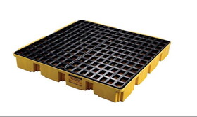 Basco 1635 Eagle 4 Drum Spill Containment Modular Platform, No Drain - Yellow