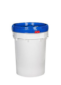 BASCO 1748 10.7 Gallon Open Head Plastic Bucket - Screw Lid, UN Rated