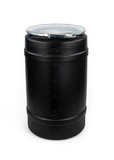 BASCO 30 Gallon Plastic Drum, Open Head, UN Rated, Lever Lock - Black