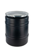 BASCO 20 Gallon Plastic Drum, Open Head, UN Rated, Lever Lock - Black
