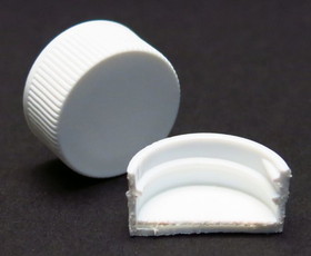 BASCO White Polypropylene Screw Cap with PE Foam Liner - 20mm