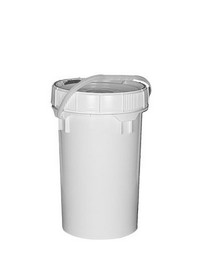 BASCO 2369-NG 6.5 Gallon Tall Plastic Buckets with Screw Lids - UN Rated, White