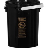 BASCO 2375-NG-BLK 5 Gallon Plastic Buckets with Screw Lids - UN Rated, Black
