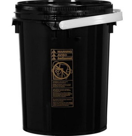 BASCO 2375-NG-BLK 5 Gallon Plastic Buckets with Screw Lids - UN Rated, Black