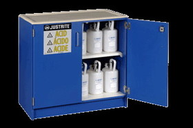 BASCO Justrite&#174; Safety Cabinet for Corrosives and Acid Storage Wood Laminated 2 Door
