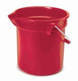 BASCO 14 Quart Rubbermaid BRUTE® Bucket, Metal Handle - Red