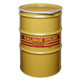 BASCO 85 Gallon Steel Salvage Drum, Quick Lever, Lined, Fittings