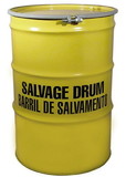 BASCO 85 Gallon Lined Steel Salvage Drum, Bolt Ring, Fitting