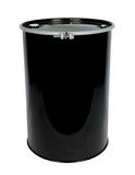 BASCO 55 Gallon Steel Drum, Open Head, Straight Sided, Bolt Ring, Lined