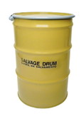 BASCO 55 Gallon Steel Salvage Drum, Bolt Ring, Lined