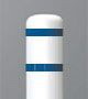 BASCO Bollard Sleeve White With Blue Tape 7 Inch I.D.