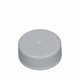 Basco BOT7001 White Polypropylene Plastic Ribbed Screw Caps with F217 Liner - 28mm