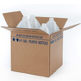 Basco BOT7005 1 Gallon HDPE Round Plastic Bottles with Shipping Box - 4 Pack