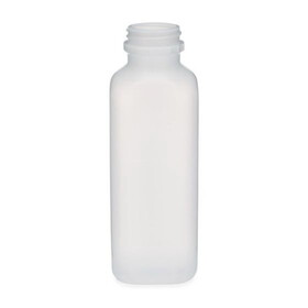 BASCO 16 oz Tall Square Plastic Bottle - 38mm, Natural