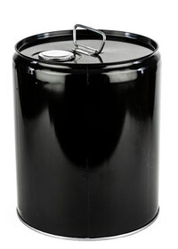 Basco CAN7093 5 Gallon Steel Pail, Tight Head, Unlined, Flexspout&#174; Opening, 26 Gauge - Black