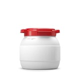 Curtec 3.6 Liter/1 Gallon Drums with Lids, Wide Neck - White/Red, UN Rated