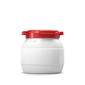 Curtec 3.6 Liter/1 Gallon Drums with Lids, Wide Neck - White/Red, UN Rated