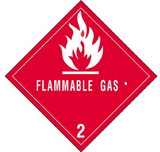 BASCO DL004 Flammable Gas - 2 - Class 2 Hazardous D.O.T. Labels