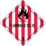 BASCO Flammable Solid 4 Class 4 Hazardous D.O.T. Labels