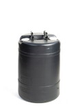 Basco DRU0015 15 Gallon Poly Drum, Tight Head, 2 Handles, UN Rated, Black