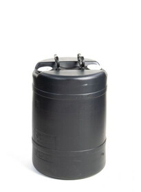 Basco DRU0015 15 Gallon Poly Drum, Tight Head, 2 Handles, UN Rated, Black