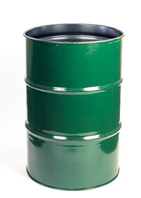 Basco DRU7067 Reconditioned 30 Gallon Steel Drum, Open Head, Unlined, No Ring or Cover, Green