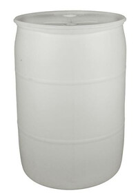 Basco DRU7106 Reconditioned 55 Gallon Poly Drum, Tight Head, UN Rated, Fittings, Natural