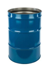 Basco DRU7114-BL Reconditioned 55 Gallon Steel Trash Drum, Open Head, Unlined, No Ring or Lid, Blue