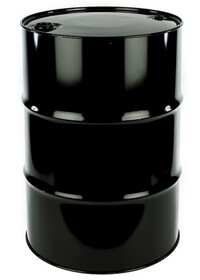 Basco DRU7115 55 Gallon Steel Drum, Closed Head, UN Rated, Unlined - White Top/Black Body