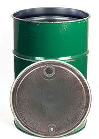 Basco DRU7122-GRN Reconditioned 55 Gallon Steel Drum, Open Head, UN Rated, Fittings, Green