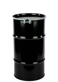 Basco DRU7127 16 Gallon Steel Drum, Open Head, Steel Cover, Bolt Ring, UN Rated - Wht/Blk/Gry
