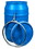 Basco DRU7130 55 Gallon Plastic Drum, Open Head, UN Rated, Lever Lock, Blue, Price/each