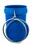 Basco DRU7145 30 Gallon Tapered Plastic Drum, Open Head, UN Rated, Lever Lock - Blue, Price/each