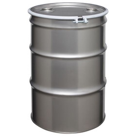 Basco DRU7154 55 Gallon Stainless Steel Drum, UN Rated, Bolt Ring, 16G/18G/18G