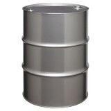 Basco DRU7155 55 Gallon Stainless Steel Drum, Tight Head, Fittings, 18 Gauge