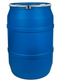 Basco DRU7158 55 Gallon Plastic Drum, Open Head, UN Rated, Bolt, Bungs - Blue