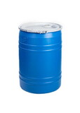 Basco DRU7164 30 Gallon Straight Sided Plastic Drum, Lever Lock, UN Rated, Fittings - Blue