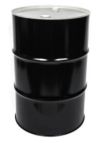Basco DRU7247 55 Gallon Steel Drum, Tight Head, Lined, UN, Fittings, Black/White