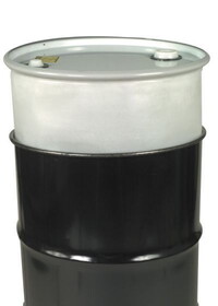 Basco DRU7300 55 Gallon Composite Drum, Tight Head, 19 Gauge, White/Black/Black