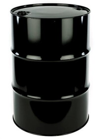 Basco DRU9002 55 Gallon Steel Drum, Tight Head, Unlined, UN Rated, Fittings, Black
