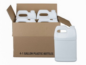 BASCO 1 Gallon F-Style HDPE 4 Bottles with Shipping Box