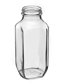 BASCO 16 Ounce French Square Glass Bottle