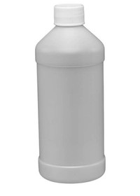 BASCO 32 oz Plastic Modern Round Bottle with Cap