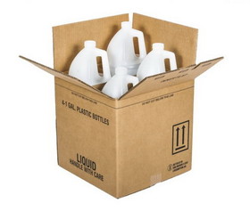 BASCO 1 Gallon Natural HDPE Round Bottles with Shipping Box