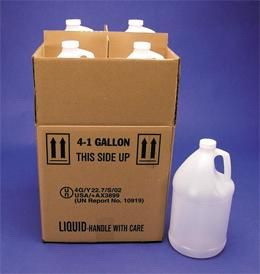 BASCO 1 Gallon Polyethylene Bottles With Shipping Box - UN Rated 4G Packaging