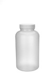 BASCO 16 oz Natural HDPE Wide Mouth Bottle with Lid